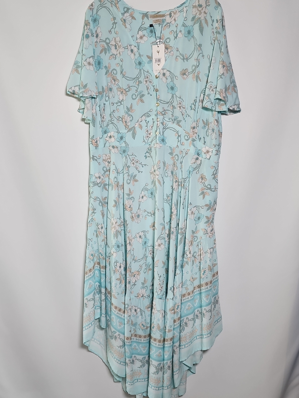 STARLING REINE | Seafoam Spirited Floral Maxi Dress